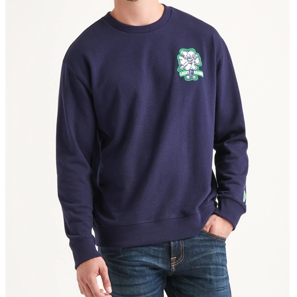 Lucky Brand Lucky You Men's Navy Blue Crew Neck Sweatshirt
Size Medium